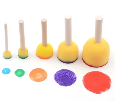 5-Piece Round Sponge Brush Set – Versatile Acrylic Painting Tools for Arts & Crafts