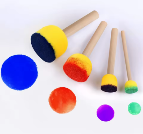 5-Piece Round Sponge Brush Set – Versatile Acrylic Painting Tools for Arts & Crafts